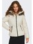 Kadın Onlfever Kapüşonu Kürklü Puffer Mont 15322003 Ekru 1