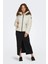 Kadın Onlfever Kapüşonu Kürklü Puffer Mont 15322003 Ekru 2