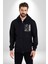 Iskelet Aşkı Kuş Kırk Kalp ve Kuru Çiçekler Erkek Kadın Siyah Fermuarlı Baskılı Hırka Sweatshirt 4