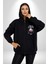 Farklı Olmak Zorundayım Erkek Kadın Siyah Fermuarlı Baskılı Hırka Sweatshirt 4