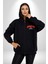 Brooklyn Kırmızı Erkek Kadın Siyah Fermuarlı Baskılı Hırka Sweatshirt 4