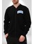 California Mavi Kollej Logo Erkek Kadın Dijital Baskılı Siyah Kolej Ceket - Unisex 1