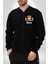 Retro Palmiye Güneş 80 90 Erkek Kadın Dijital Baskılı Siyah Kolej Ceket - Unisex 5