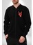 Rock On El Işareti Metal Horns Sembolü Erkek Kadın Dijital Baskılı Siyah Kolej Ceket - Unisex 2