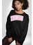 Malibu California Pembe Erkek Kadın Unisex Dijital Baskılı Siyah Sweatshirt 3