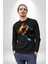 Cool Tedy Renkli Ayıcık Gözlük Erkek Kadın Unisex Dijital Baskılı Siyah Sweatshirt 2