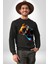 Cool Tedy Renkli Ayıcık Gözlük Erkek Kadın Unisex Dijital Baskılı Siyah Sweatshirt 4
