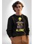 Uzaylı Yalnız Değiliz Ufo Erkek Kadın Unisex Dijital Baskılı Siyah Sweatshirt 4