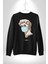 Medical Maske ve Sanat Uyumu Erkek Kadın Unisex Dijital Baskılı Siyah Sweatshirt 1