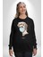 Medical Maske ve Sanat Uyumu Erkek Kadın Unisex Dijital Baskılı Siyah Sweatshirt 4