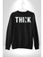 Think Düşünmek Erkek Kadın Unisex Dijital Baskılı Siyah Sweatshirt 1