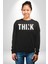 Think Düşünmek Erkek Kadın Unisex Dijital Baskılı Siyah Sweatshirt 3