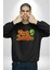 Uzaylı Yabancılarla Konuşma Erkek Kadın Unisex Dijital Baskılı Siyah Sweatshirt 4