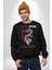 Çin Sitili Ejderha Bereket Tanrısı Erkek Kadın Unisex Dijital Baskılı Siyah Sweatshirt 3