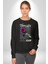 Kırmızı Gül Sokak Style Erkek Kadın Unisex Dijital Baskılı Siyah Sweatshirt 4