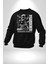 Iskelet Aşkı Kuş Kırk Kalp ve Kuru Çiçekler Erkek Kadın Unisex Dijital Baskılı Siyah Sweatshirt 1