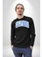 California Mavi Kollej Logo Erkek Kadın Unisex Dijital Baskılı Siyah Sweatshirt 3