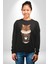 Catpuccino Kedi Karikatür Eğlenceli Tasarım Erkek Kadın Unisex Dijital Baskılı Siyah Sweatshirt 1