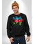 Azerbaycan Haritası Bayrak Tasarımı Erkek Kadın Unisex Dijital Baskılı Siyah Sweatshirt 3