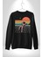 Uzay Adamı Tasarımı Erkek Kadın Unisex Dijital Baskılı Siyah Sweatshirt 5