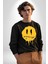 Eriyen Emoji Bugün Hissetmiyorum Erkek Kadın Unisex Dijital Baskılı Siyah Sweatshirt 3
