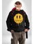 Eriyen Emoji Bugün Hissetmiyorum Erkek Kadın Unisex Dijital Baskılı Siyah Sweatshirt 4