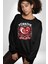 Türkiye Ay Yıldız Kırmızı Beyaz Kalp Erkek Kadın Unisex Dijital Baskılı Siyah Sweatshirt 2
