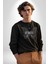 Kelebekler Gibi Cesur Ol Erkek Kadın Unisex Dijital Baskılı Siyah Sweatshirt 1