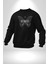 Kelebekler Gibi Cesur Ol Erkek Kadın Unisex Dijital Baskılı Siyah Sweatshirt 3