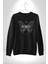 Kelebekler Gibi Cesur Ol Erkek Kadın Unisex Dijital Baskılı Siyah Sweatshirt 4