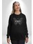 Kelebekler Gibi Cesur Ol Erkek Kadın Unisex Dijital Baskılı Siyah Sweatshirt 5