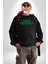 Sev Kendini Olumlu Bakış Açısı Yazılı Erkek Kadın Unisex Dijital Baskılı Siyah Sweatshirt 5