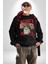 Uyan ve Para Kazanmaya Başla Sokak Style Erkek Kadın Unisex Dijital Baskılı Siyah Sweatshirt 5