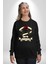 Gözlüklü Kedi Çift Tasarım Erkek Kadın Unisex Dijital Baskılı Siyah Sweatshirt 4