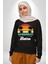 Retro Palmiye Güneş 80 90 Erkek Kadın Unisex Dijital Baskılı Siyah Sweatshirt 5