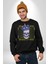 Adil Zihin Karışın Zihin Kral Iskelet Erkek Kadın Unisex Dijital Baskılı Siyah Sweatshirt 2