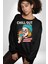 Sakin Ol Tüm Sorunlar Çözüldü Dondurma Ile Erkek Kadın Unisex Dijital Baskılı Siyah Sweatshirt 2