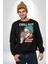 Sakin Ol Tüm Sorunlar Çözüldü Dondurma Ile Erkek Kadın Unisex Dijital Baskılı Siyah Sweatshirt 4