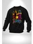 Kayakcı Kız Erkek Kadın Unisex Dijital Baskılı Siyah Sweatshirt 4