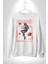Astronot Gezegen Uzay Aracı Erkek Kadın Unisex Dijital Baskılı Beyaz Sweatshirt 3