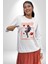 Astronot Gezegen Uzay Aracı Erkek Kadın Unisex Dijital Baskılı Beyaz Sweatshirt 4