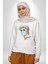 Medical Maske ve Sanat Uyumu Erkek Kadın Unisex Dijital Baskılı Beyaz Sweatshirt 4