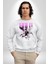 Sokak Stili Katil Aşk Meleği Erkek Kadın Unisex Dijital Baskılı Beyaz Sweatshirt 3