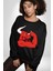 Kırmızı Boğa Maskotu Erkek Kadın Unisex Dijital Baskılı Siyah Sweatshirt 3