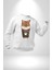 Catpuccino Kedi Karikatür Eğlenceli Tasarım Erkek Kadın Unisex Dijital Baskılı Beyaz Sweatshirt 4