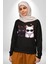 Deadpool Kahvaltı Tasarım Erkek Kadın Unisex Dijital Baskılı Siyah Sweatshirt 4