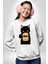 Nope Kedi Mizahi Kahve Tasarımı Erkek Kadın Unisex Dijital Baskılı Beyaz Sweatshirt 1