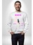 Siyah Kedi Ay Rox Sokak Style Erkek Kadın Unisex Dijital Baskılı Beyaz Sweatshirt 5