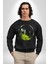 Doğa Silueti Erkek Kadın Unisex Dijital Baskılı Siyah Sweatshirt 4