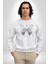 Kelebekler Gibi Cesur Ol Erkek Kadın Unisex Dijital Baskılı Beyaz Sweatshirt 5
